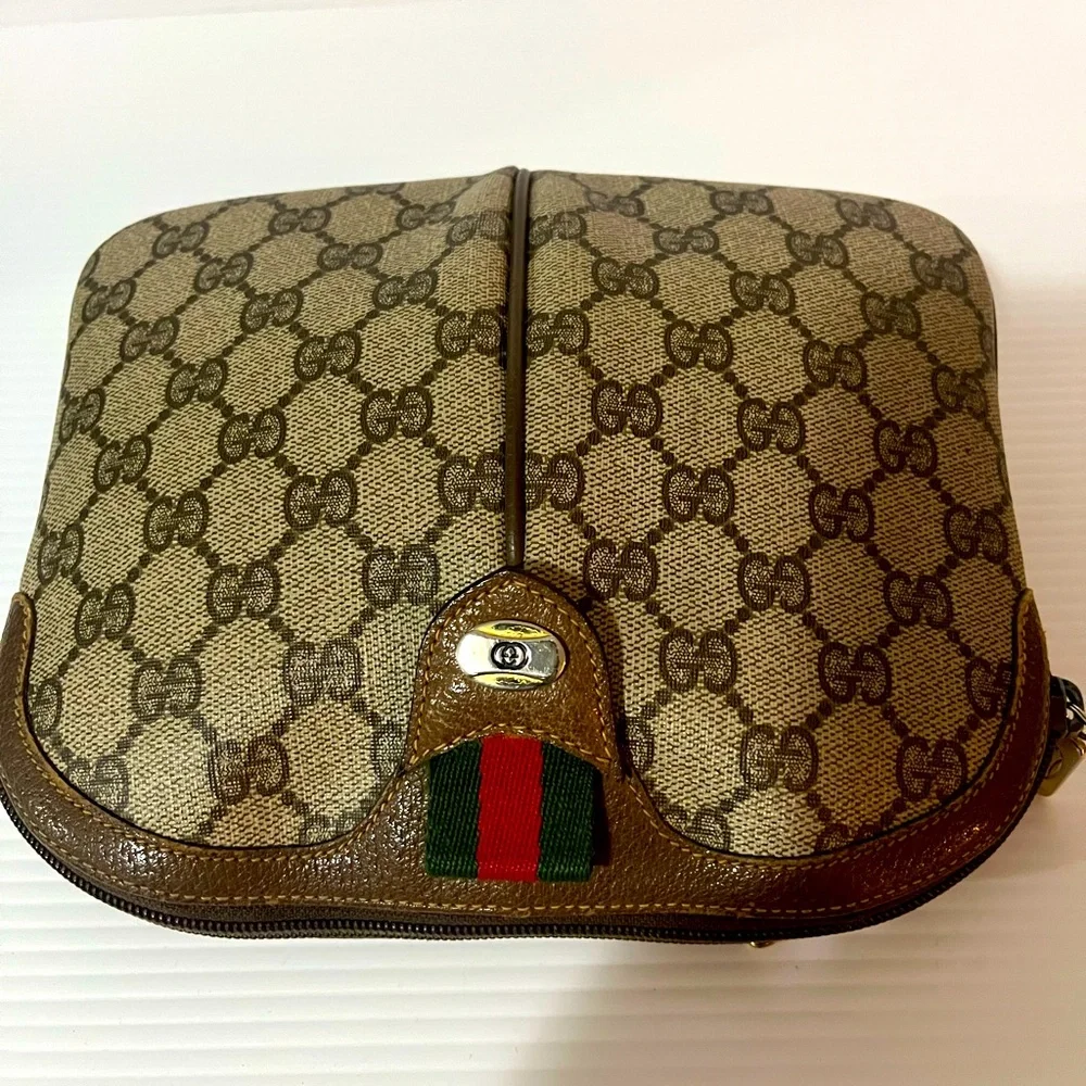 Authentic Gucci Dark Brown canvas cross body bag - Picture 4 of 7